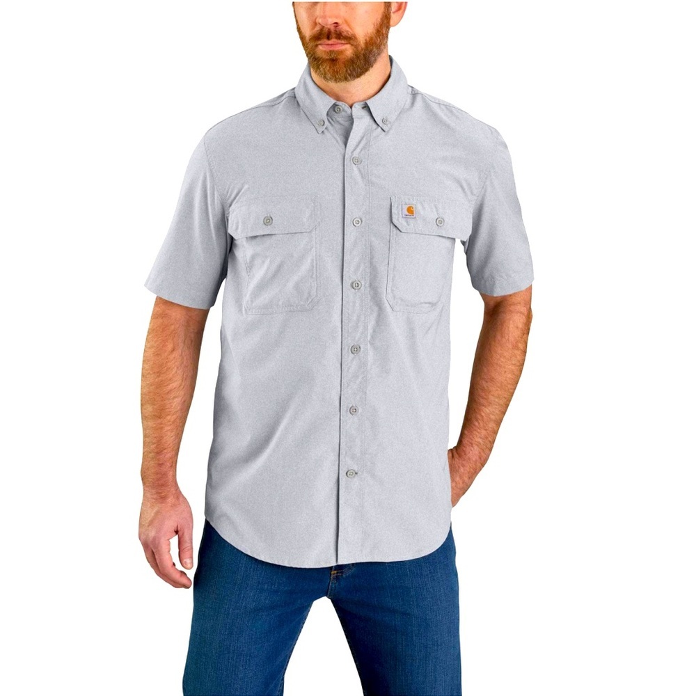 Carhartt men's short sleeve blue button up shirt size large tall